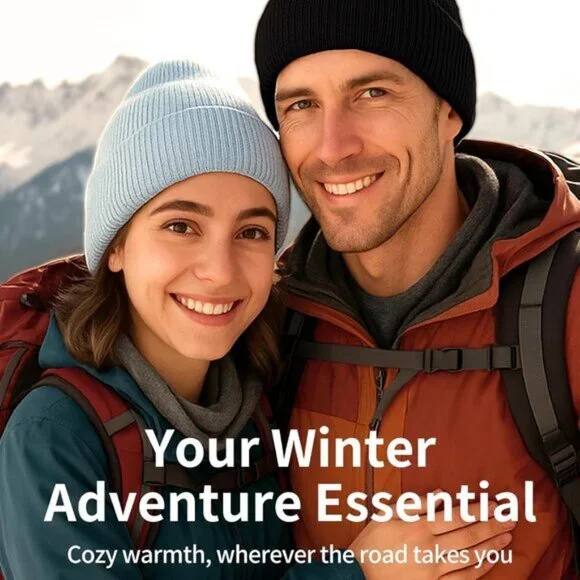 ⚡Women Grey 100% Pure Mongolian Cashmere Knit Hat Ultra Soft Winter Beanie - Picture 6 of 8